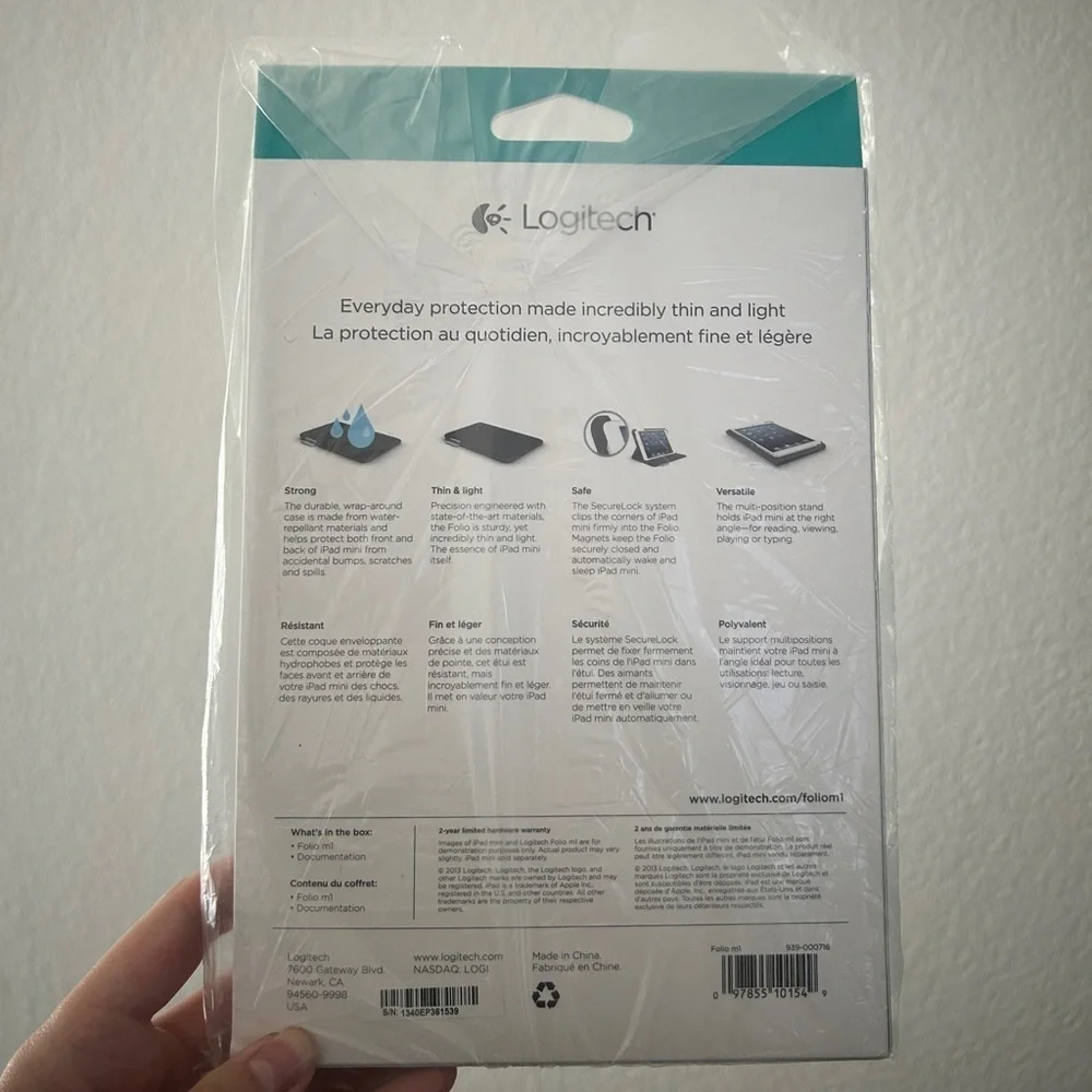 Logitech Folio Protective Case for iPad Mini (Purple) - Fits iPad Mini 1/2/3-NWT